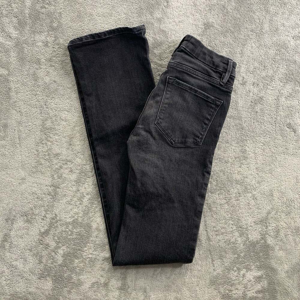 FRAME Jeans Womens 24x32” Le Mini Boot Stretch Black Denim Bootcut Low Rise